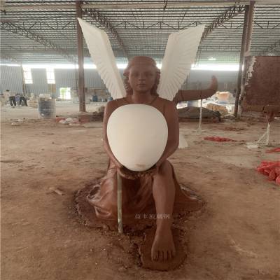 仿銅玻璃鋼雕塑 廣西樓盤裝飾的藝術瑰寶與天使人物塑造